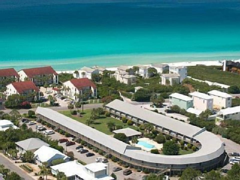 Aerial View~ Beach Access is beside red tile roofs, just 100 yds from #131 door