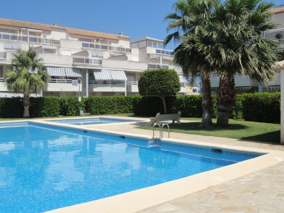 The swimming pools and gardens