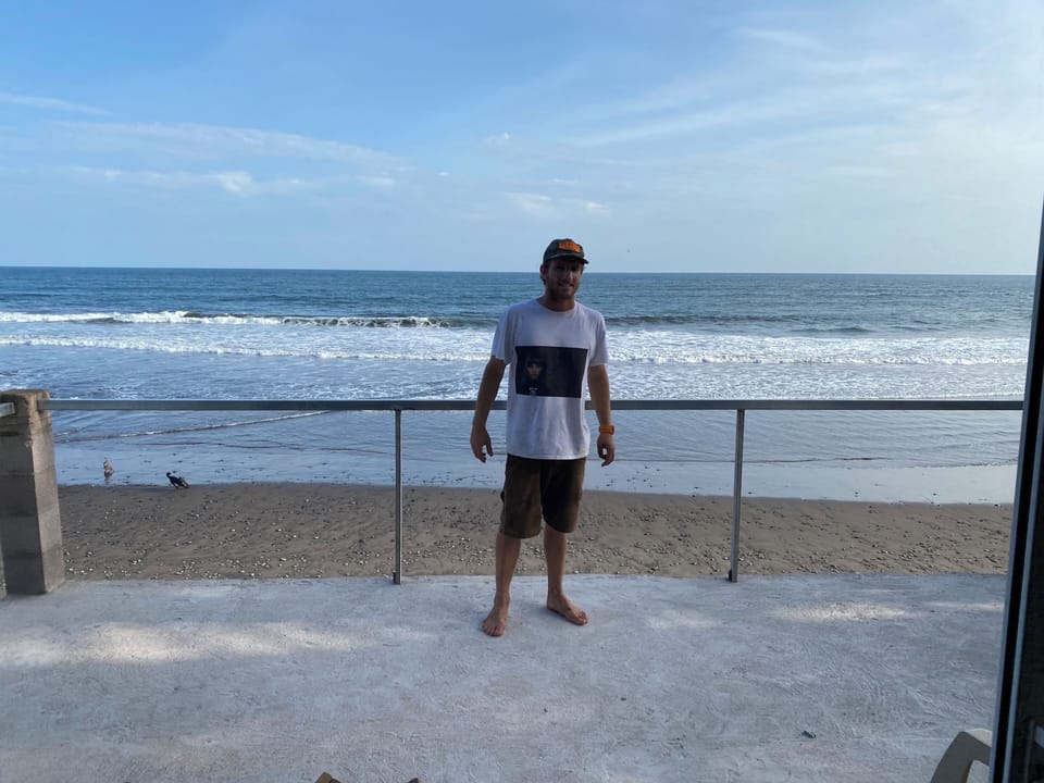 Generally a sandy beach at low tides. Big waves can wash it away temporarily.