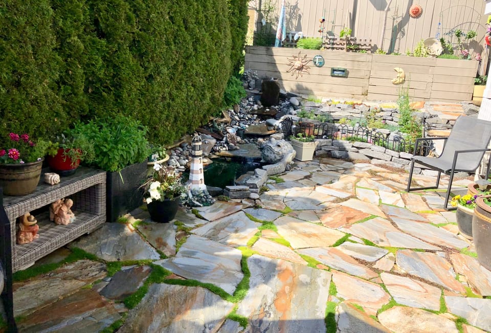 Enjoy the sight and sound of our waterfall