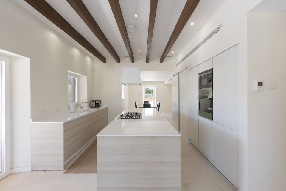 modern kitchen with built in appliances