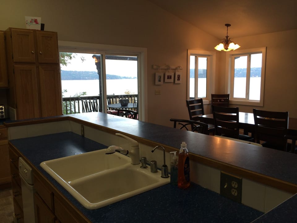 kitchen and dining room