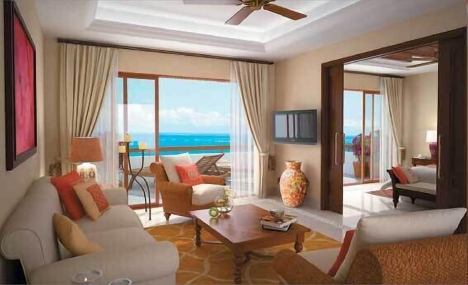 Upper floor living room into master bedroom