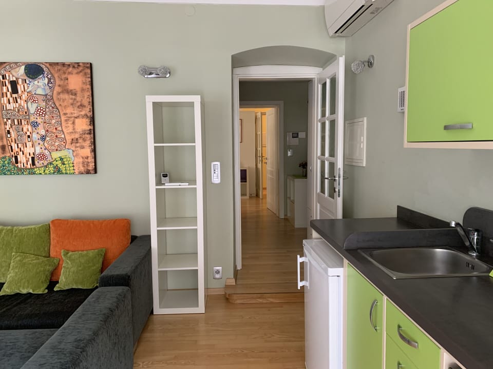 View from the living room (entrance into the apartment is straight ahead)