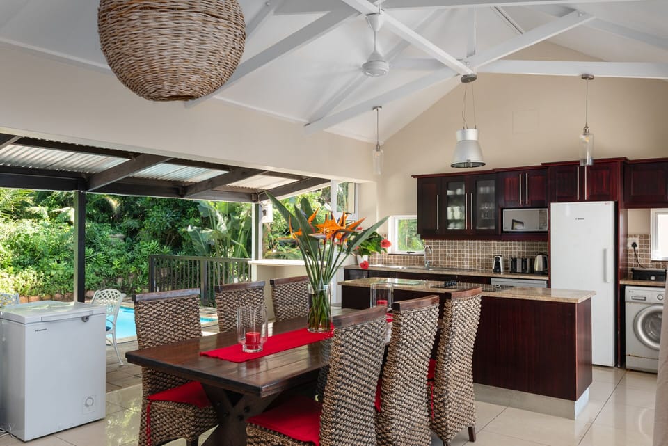Light and airy open plan living and dining areas.