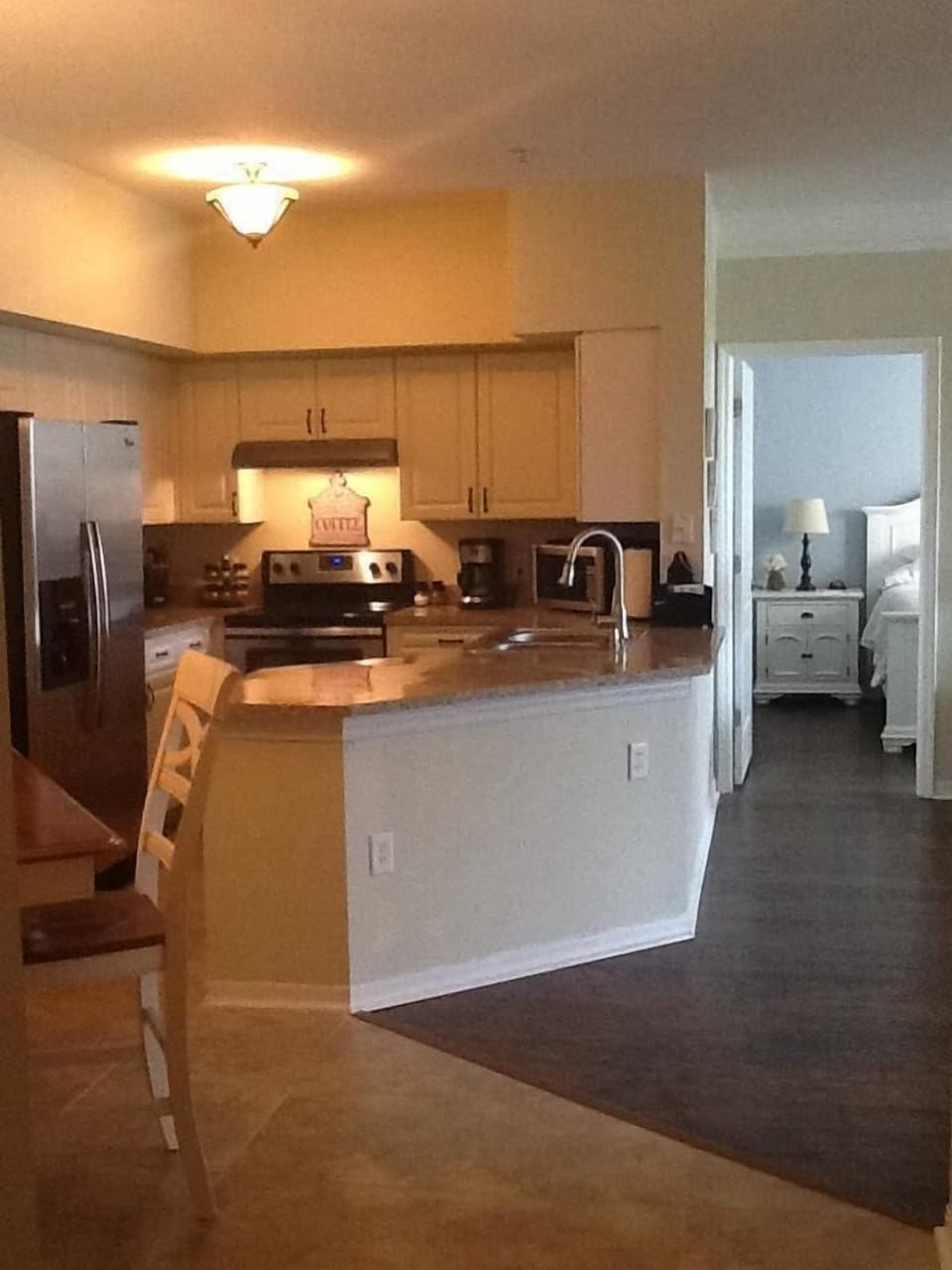 Kitchen with stainless steel appliances