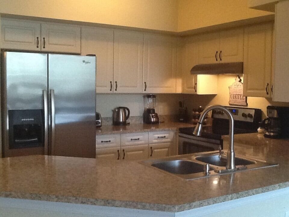 Kitchen with stainless steel appliances