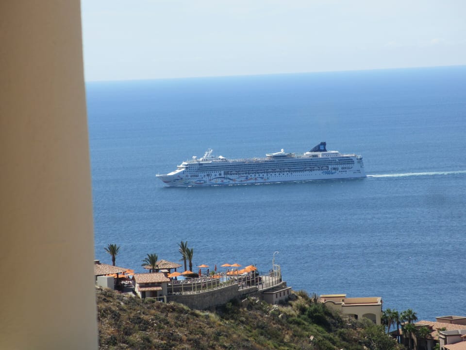Cruise ship passing by just off shore