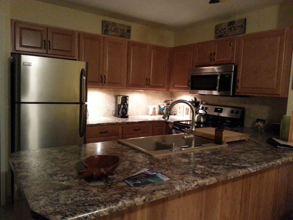 Pantry and fully equipped kitchen.