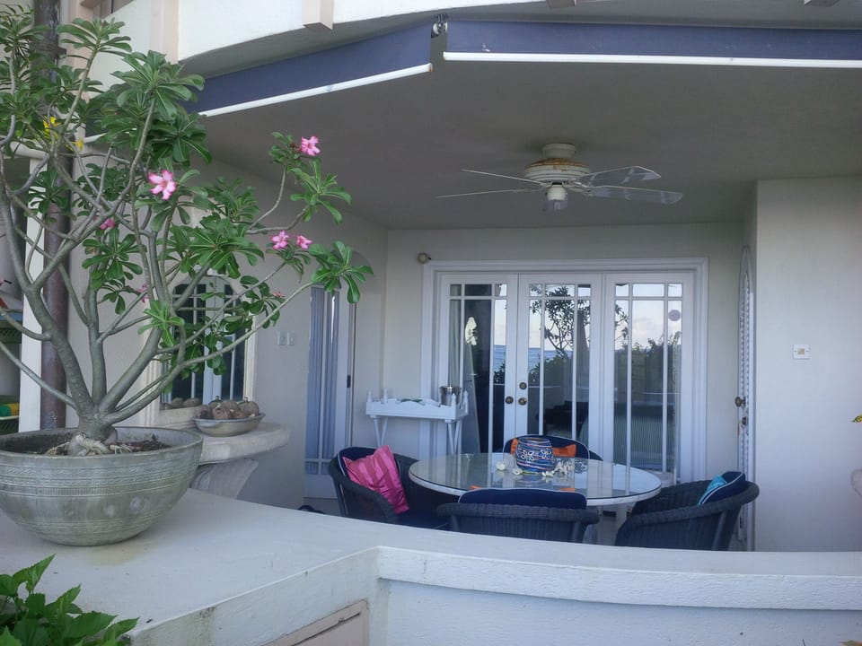 patio dining looking from the beach