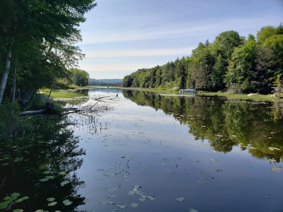 View of Kiwassa Outlet from the cabin's dock