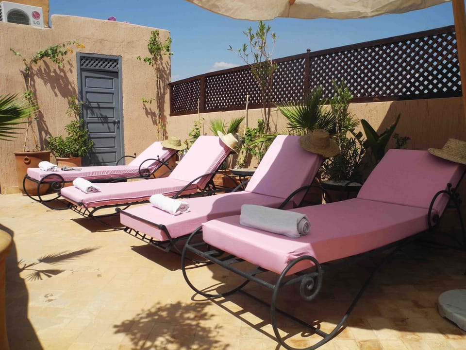 sun loungers on our terrace