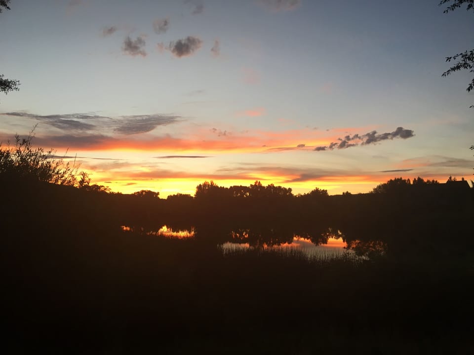Sunset over lake