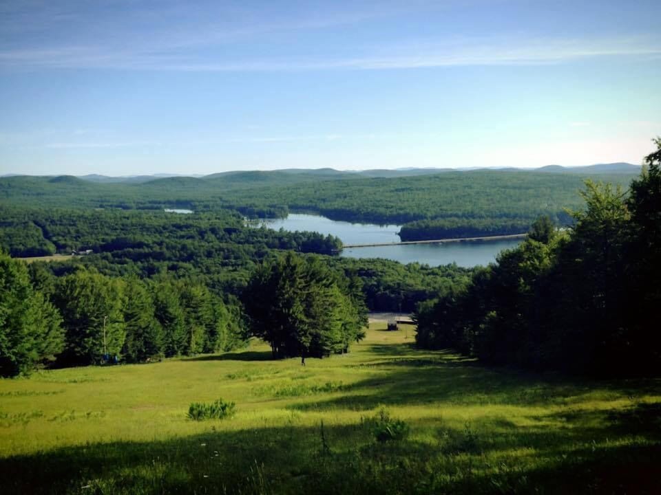 View looking down onto part of Moose Pond from Shawnee Peak.
