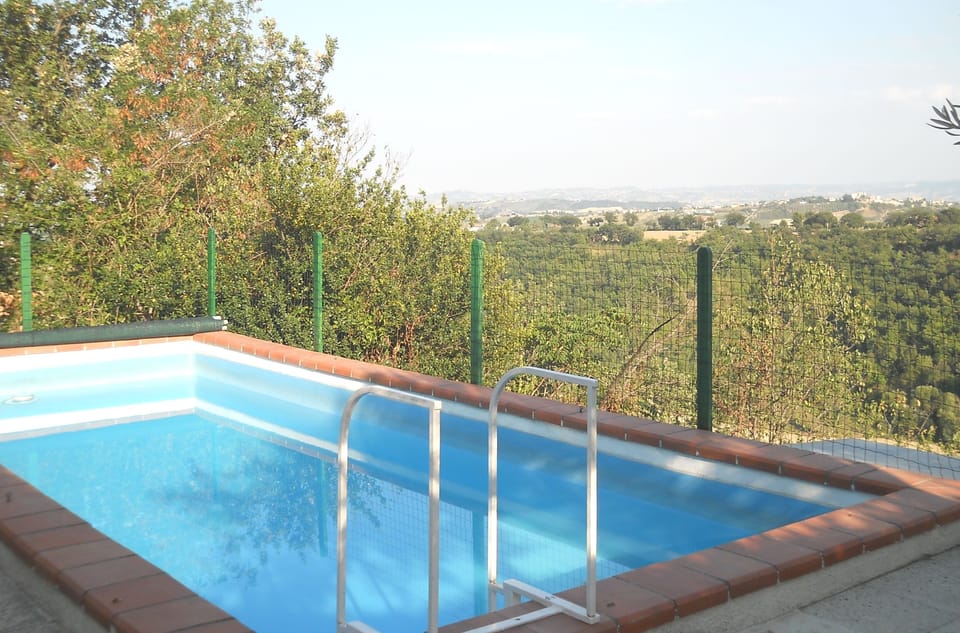 the  view from swimming pool to mountain