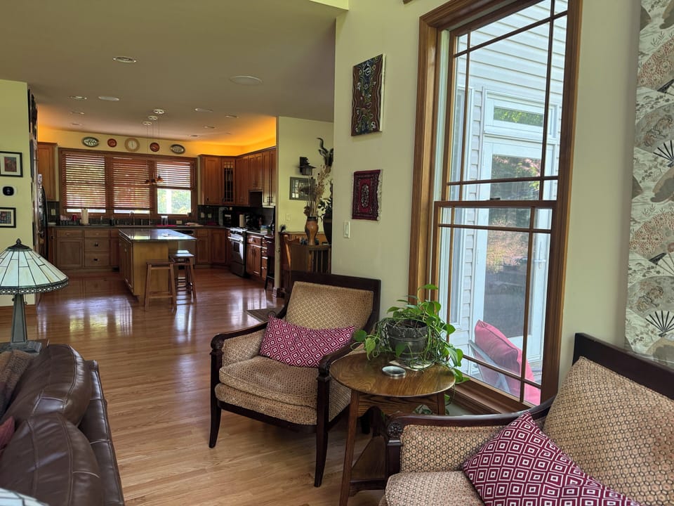 great room with view of kitchen--open floor plan