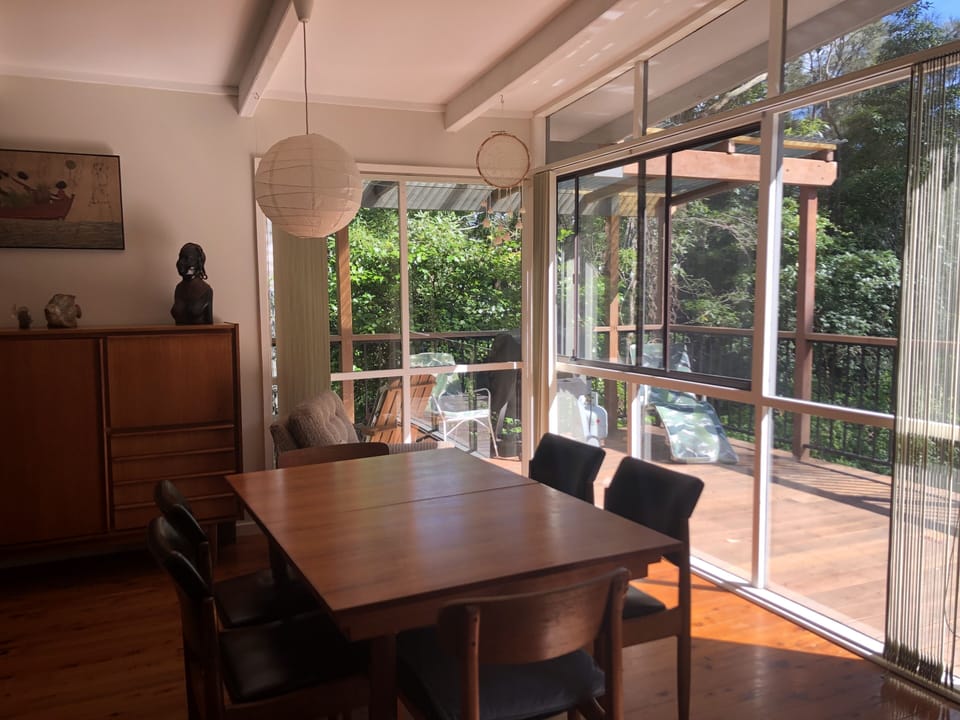 The dining table extends to seat 10
