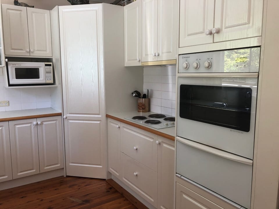 Clean modern kitchen with everything you need for a large family group. 