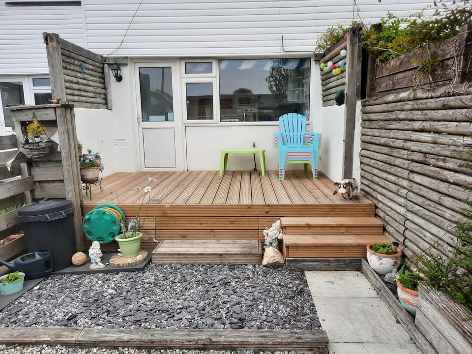 Decking in south facing garden
