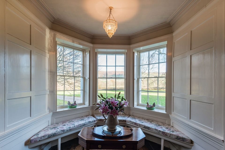 The bay windows in the drawing room.
