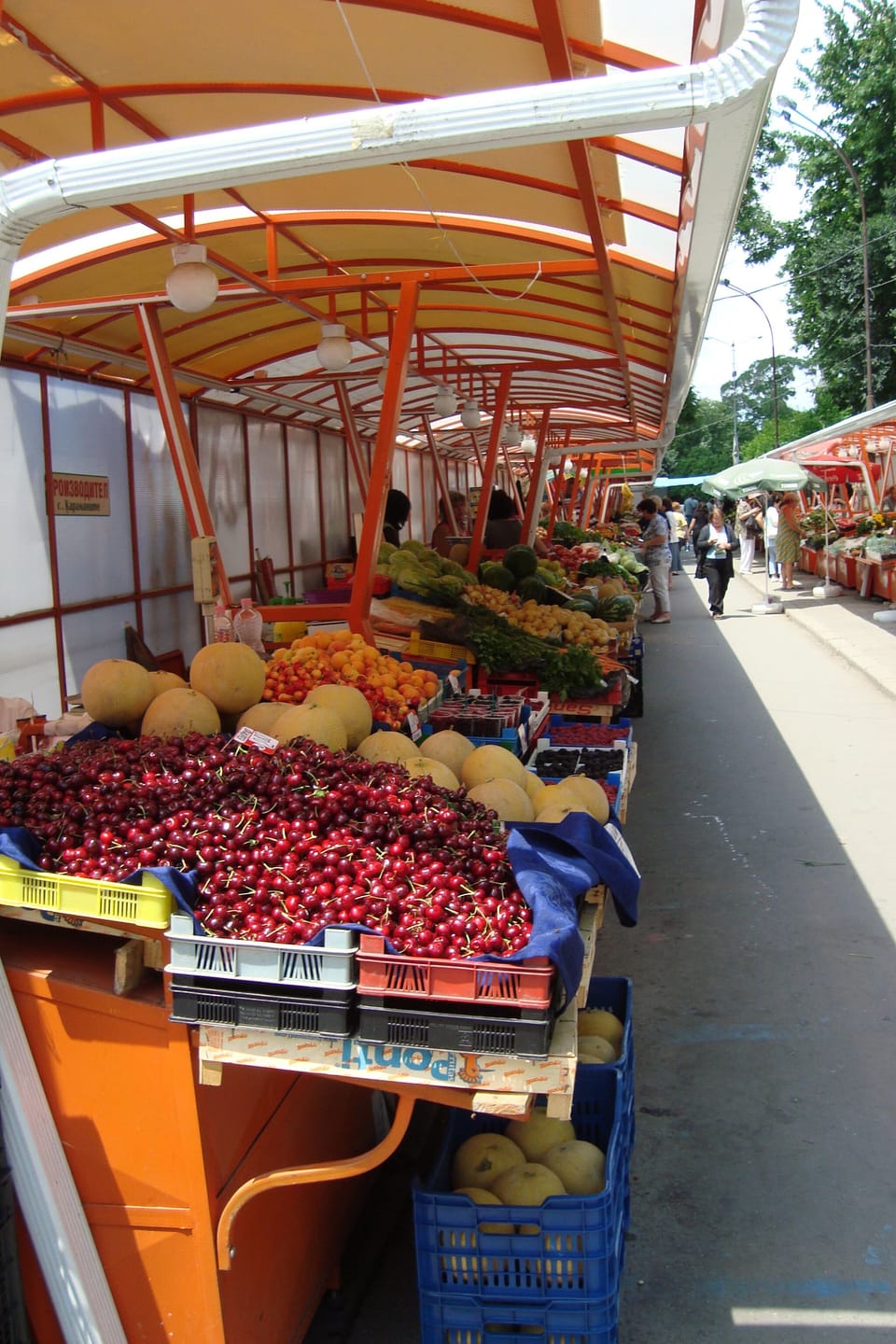Fresh fruits and vegetable market, just down the building