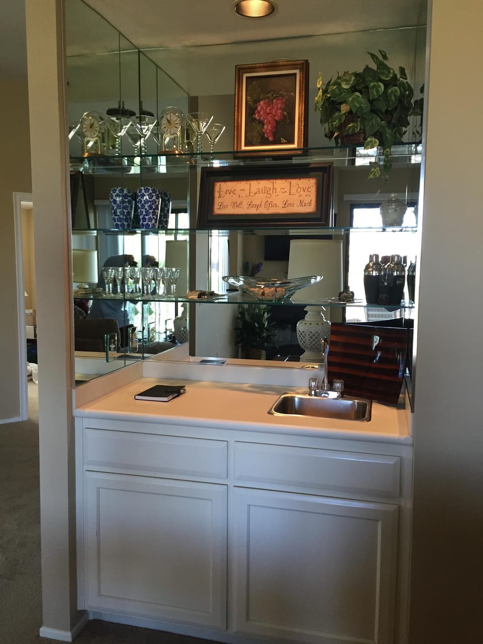 Wet bar in the family room.