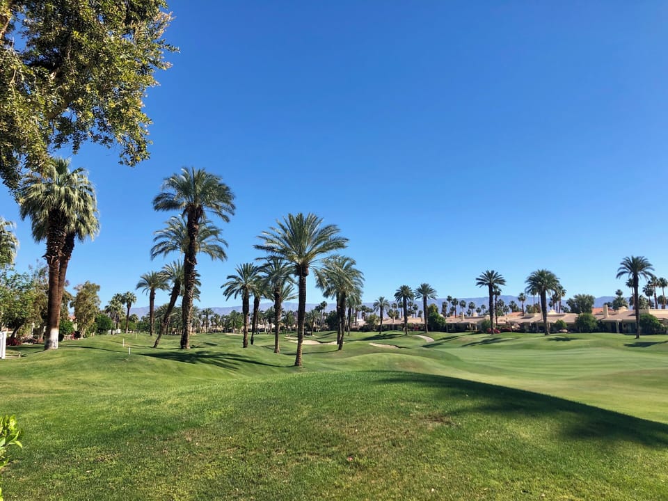 View from the patio of the Palmer Private course 11th fairway. 