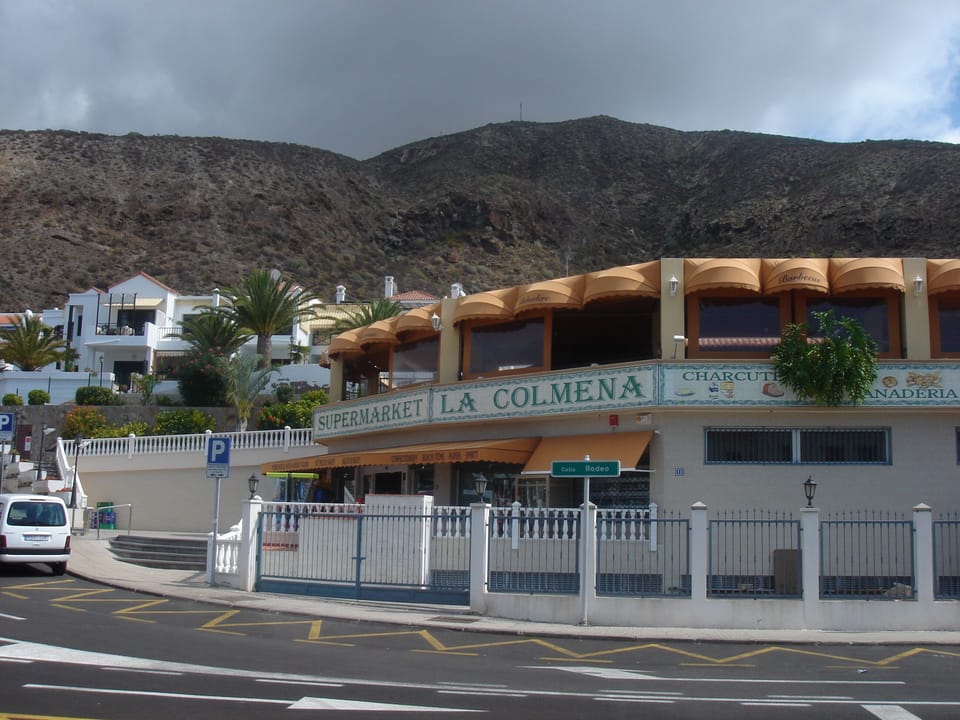 Local supermarket and Belvedere restaurant (above)