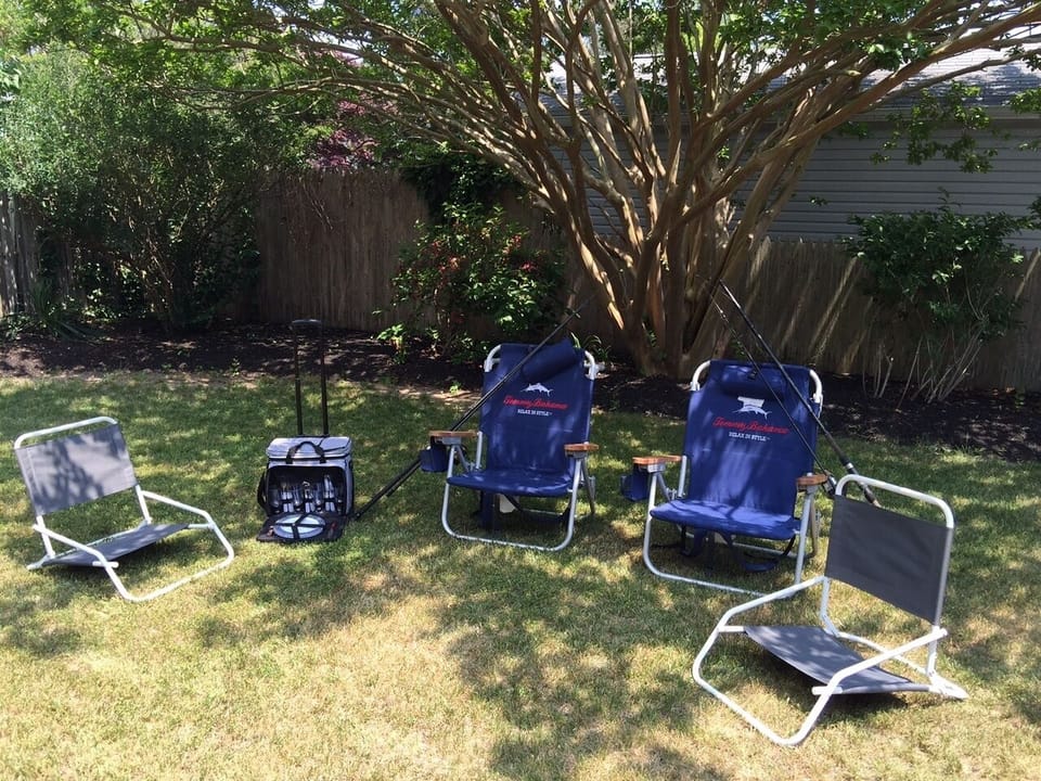 Beach chairs in shed 
