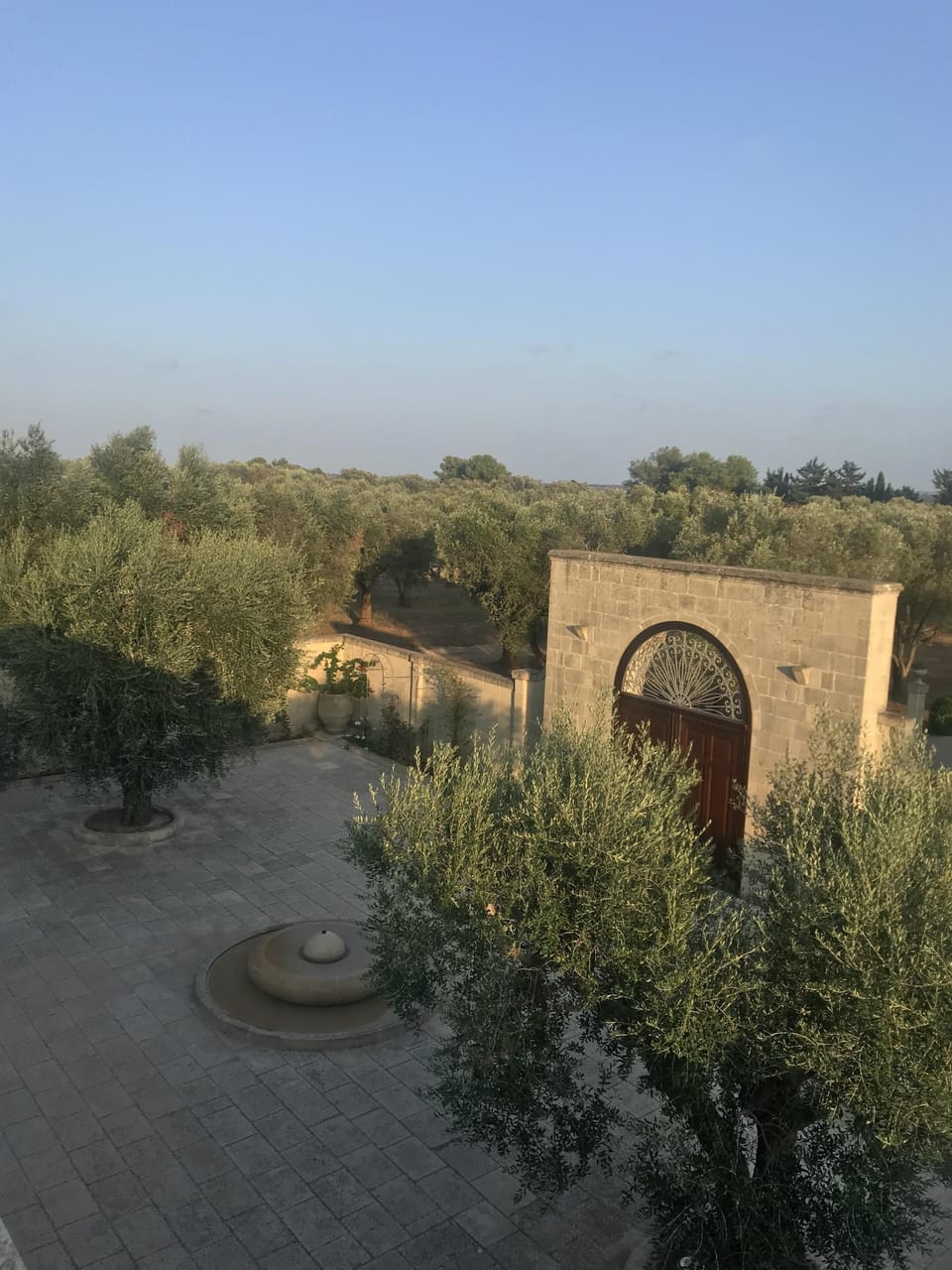 View of the front courtyard from the roof