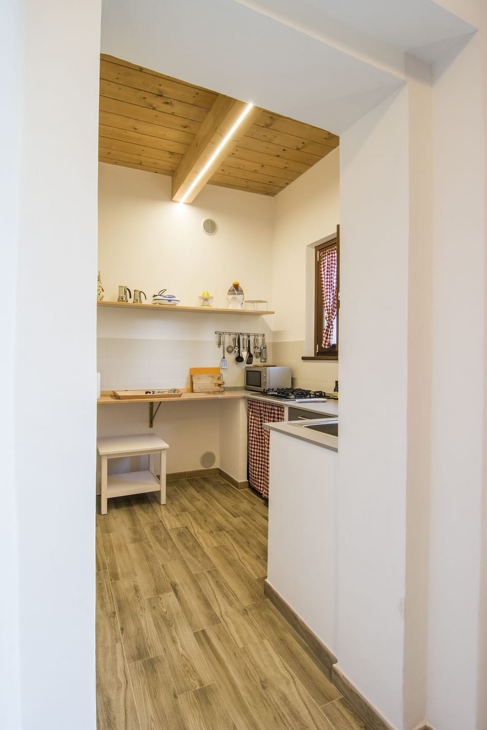 the kitchen