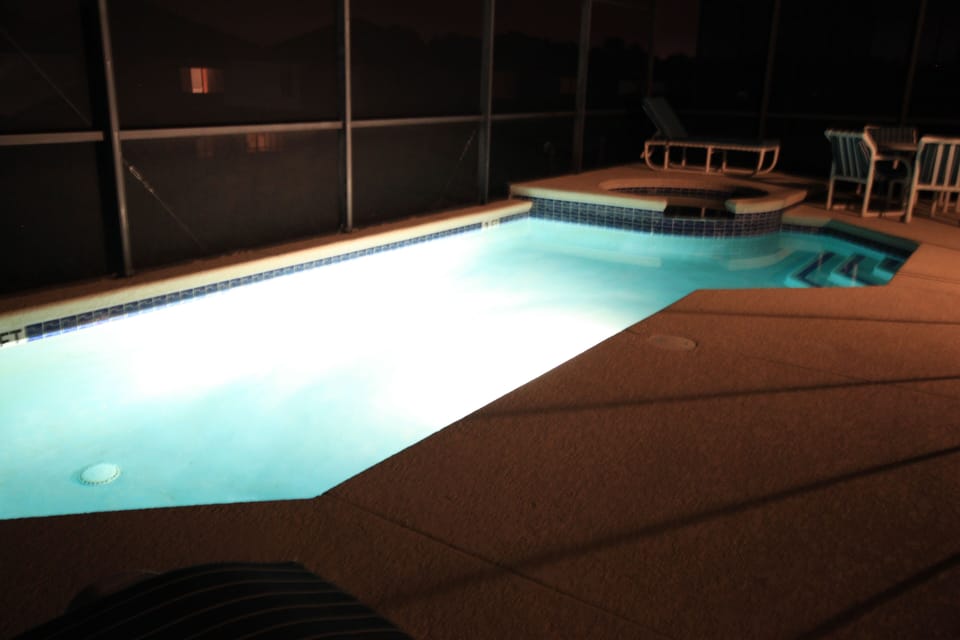 Our Pool at night