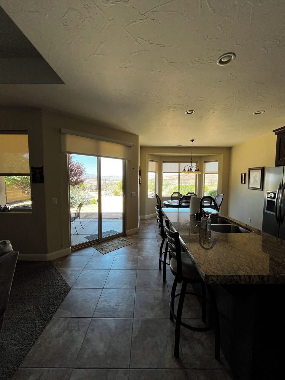 Open design for living room, dining and kitchen. Large walk in pantry!