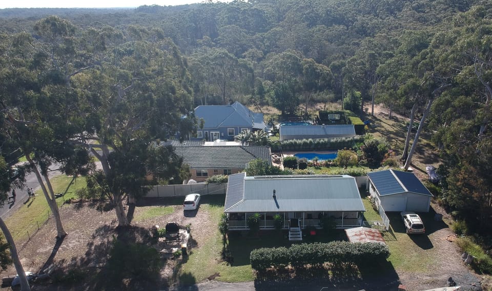 Bird's eye view of the natural surroundings and the quiet part of Erowal Bay. 
