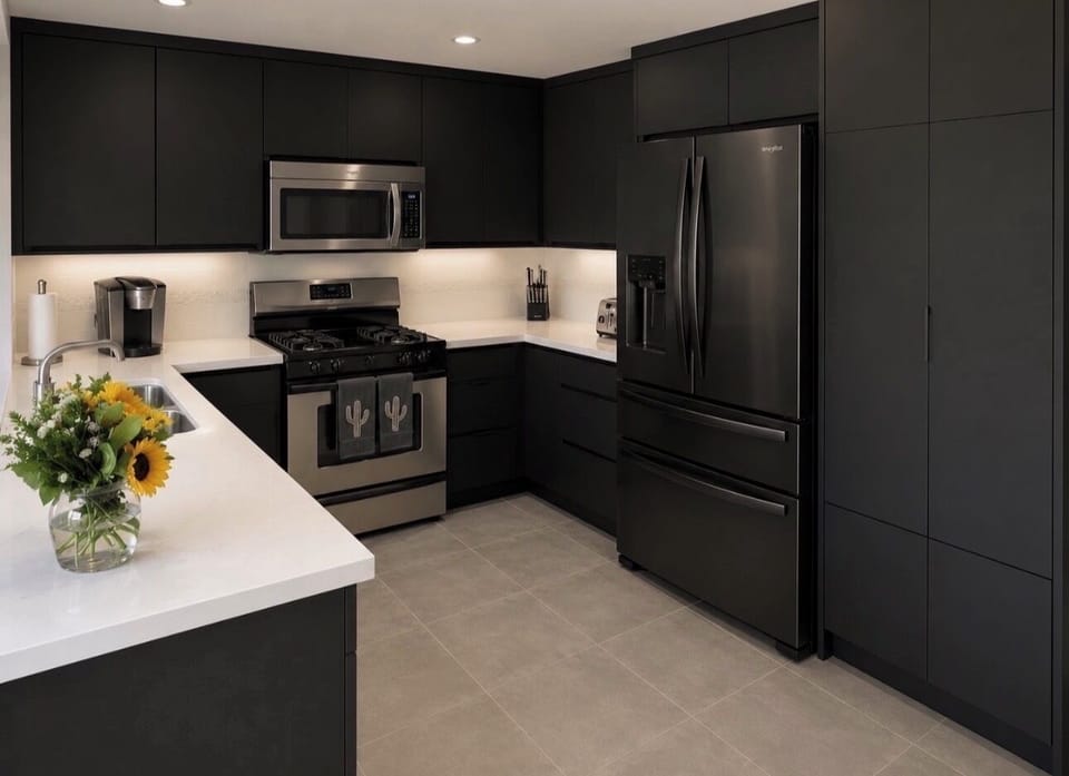 Just completed new black & white Kitchen August 2026