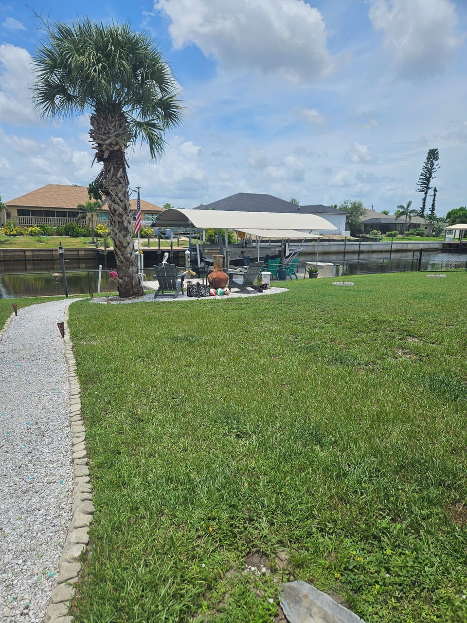 View from side door to dock