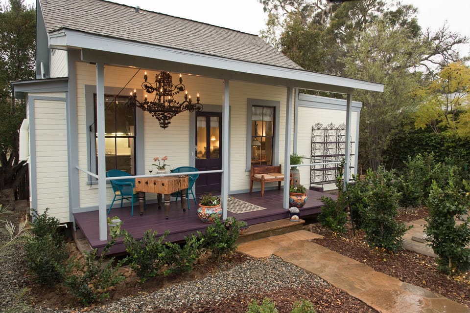 Two seating areas on the patio