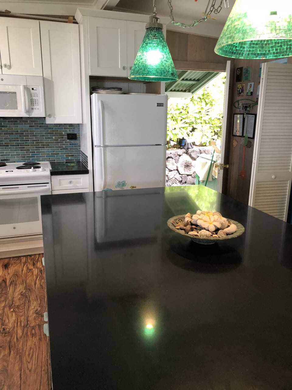 kitchen door to sideyard for outdoor shower & laundry room