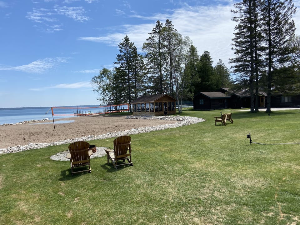 Volleyball, badminton, croquet, bocce ball,  corn hole and more!