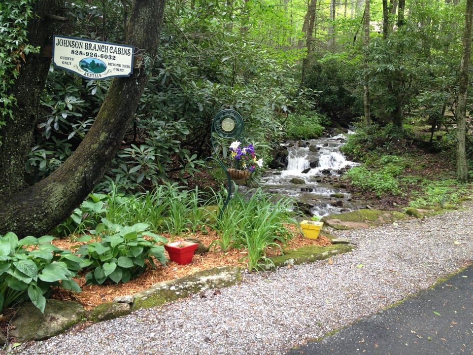 Crossing the Johnson Branch creek.