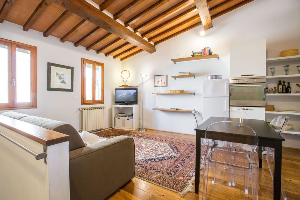 The living room, tv equipped with Chromecast to cast contents from your devices