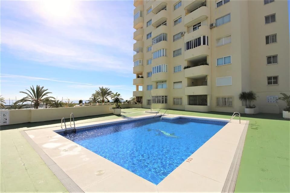 One of the two community swimming pools available 