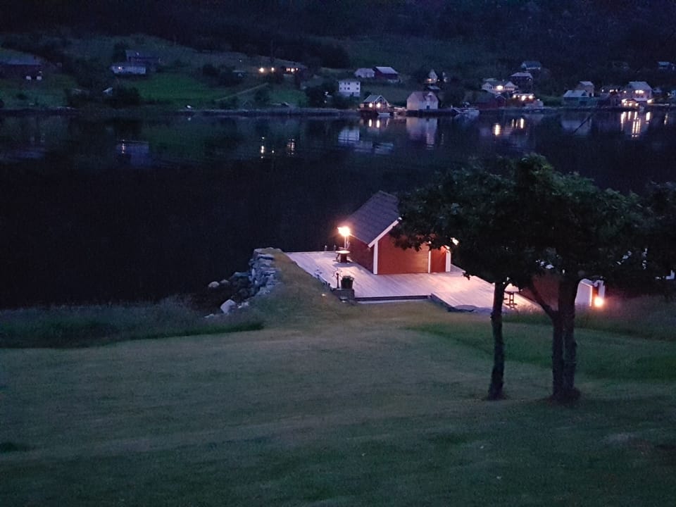 View to the pir and Berle "City" on the other side of the fjord. Charming.