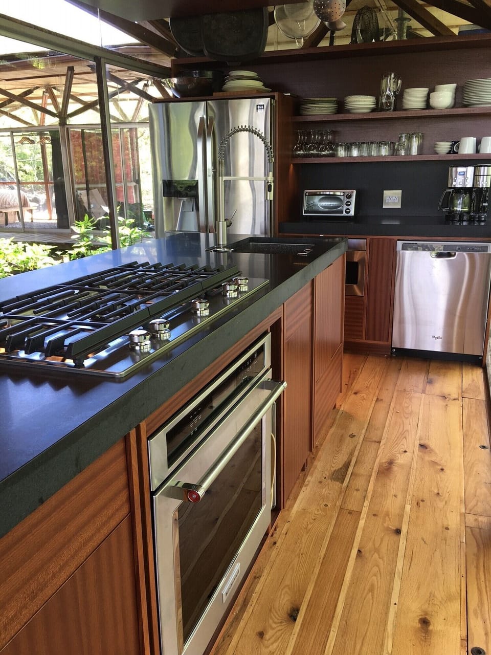 Five burner cook top and oven