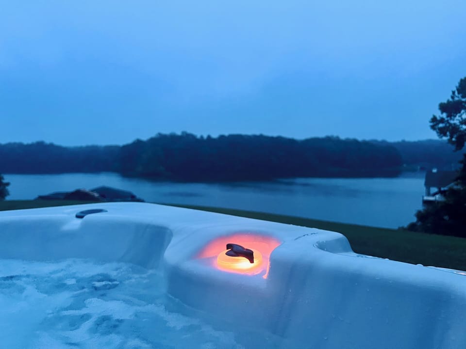 View of the lake from the 7-person hot tub