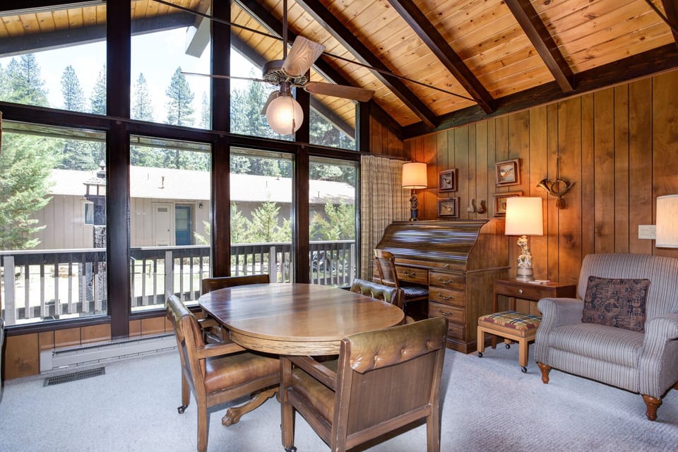 Game table in back of living area