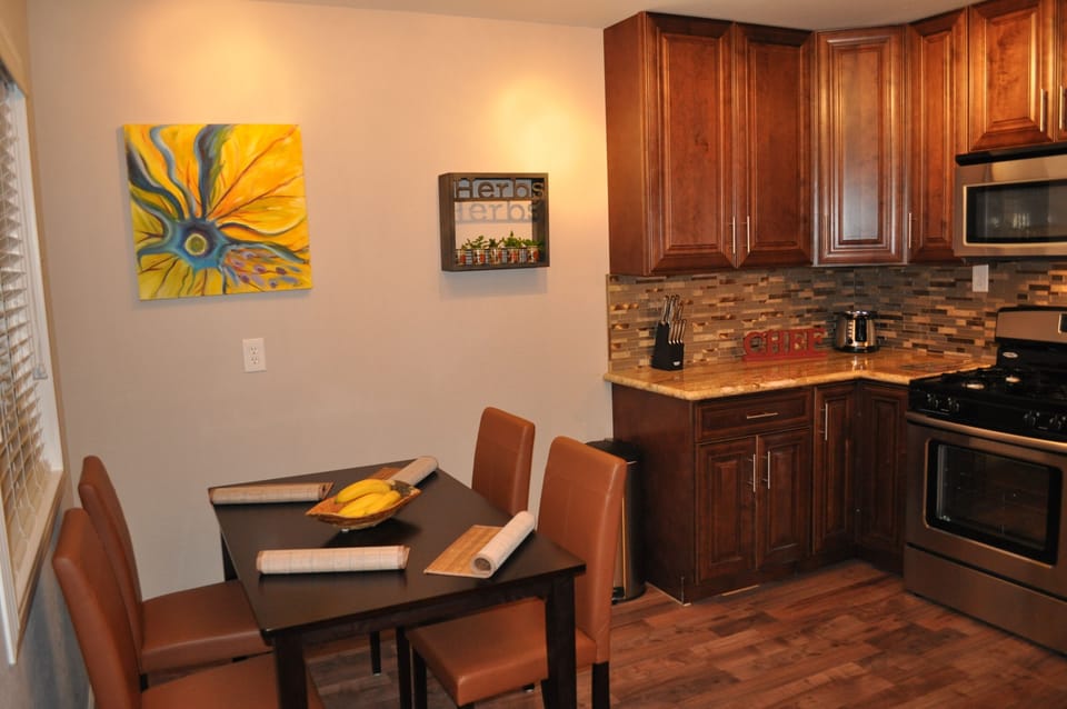 Gourmet Kitchen, fully stocked with high end Stainless Steel Appliances