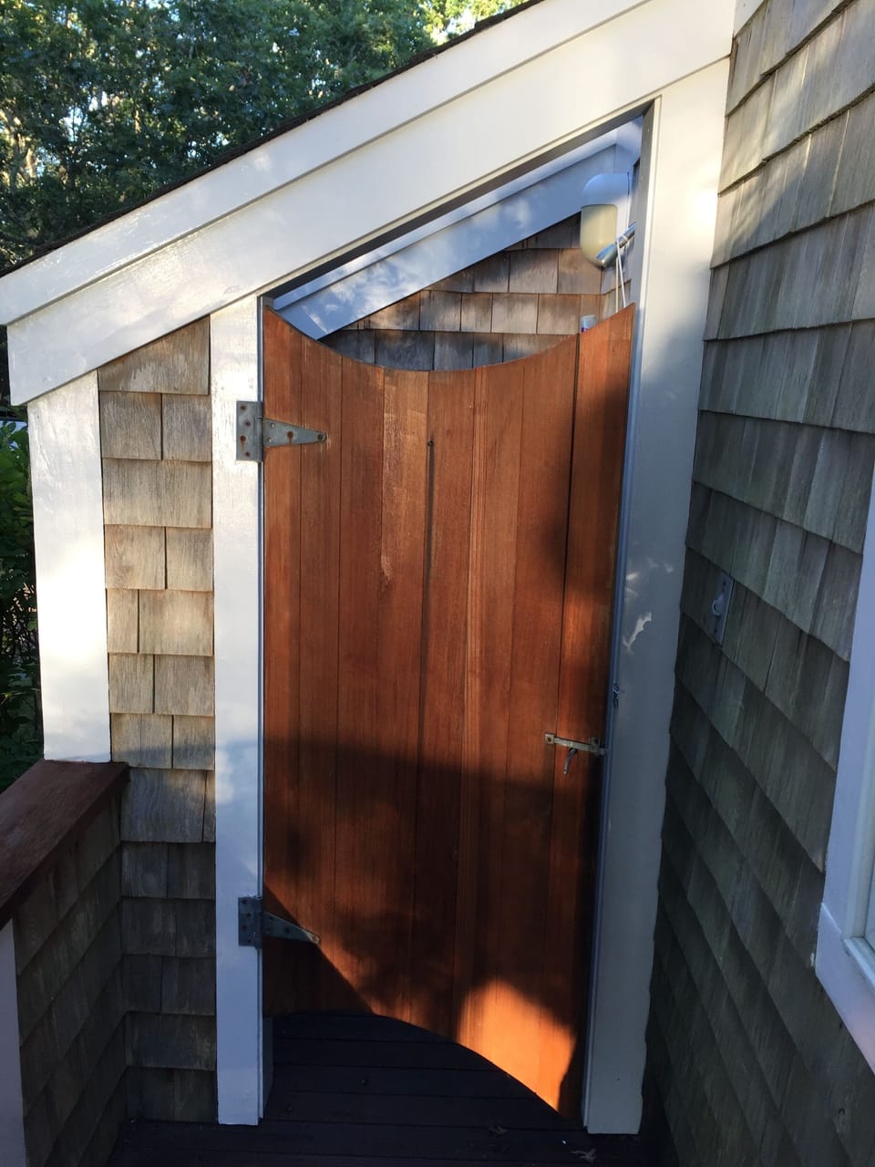 Back from the beach, take a steam free outdoor shower - hot water feels great.