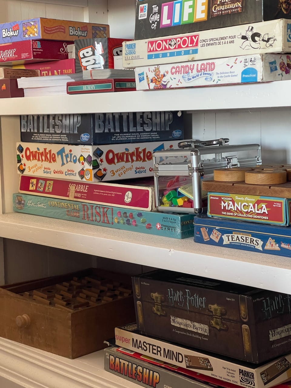 Board games plus 100's of our favourite DVDs.
