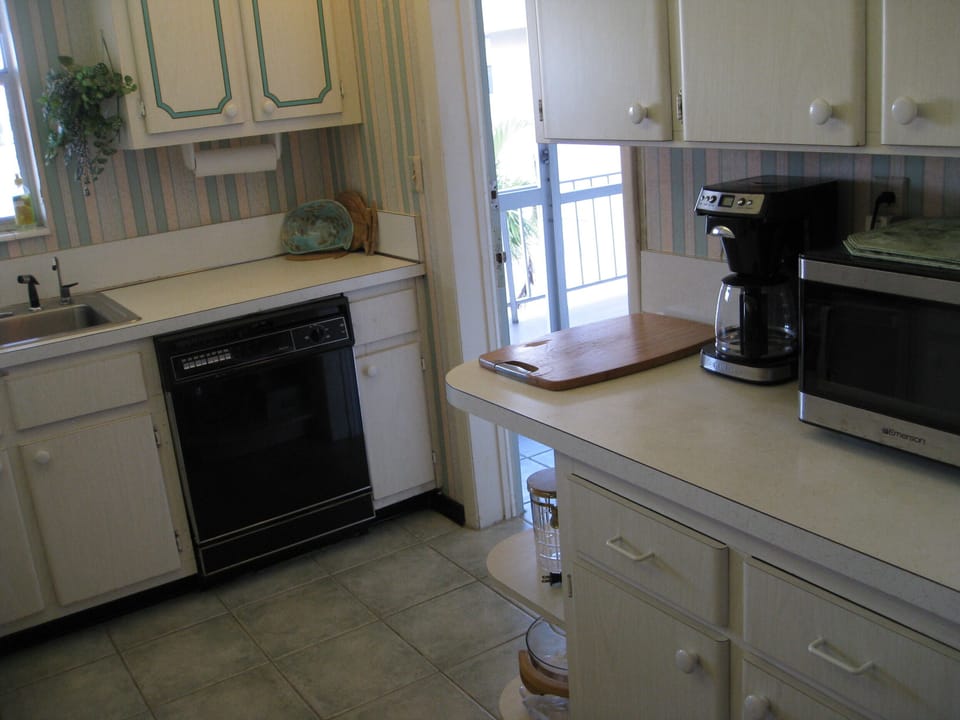 Bright kitchen with dish washer.